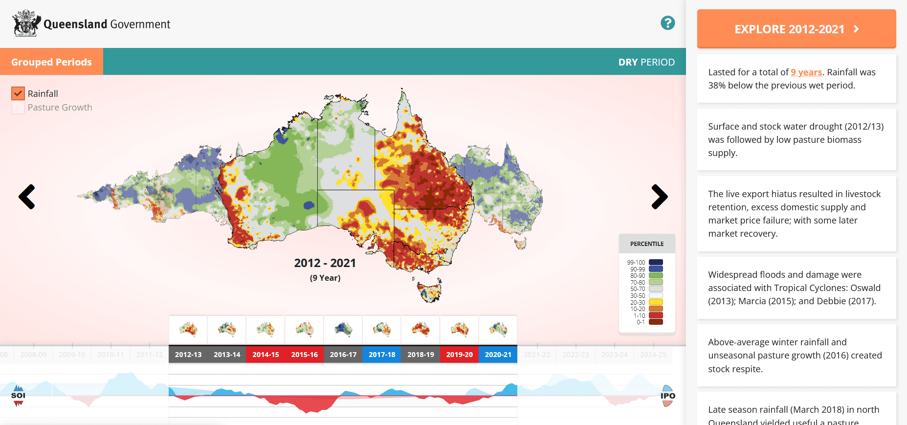 QLD Government Rainfall Poster Interactive Map